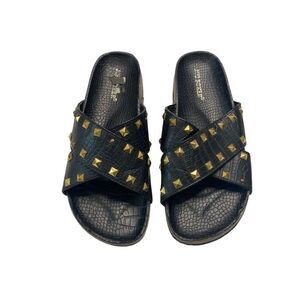 Joe Boxer Elsa Studded Slides Beach Sandals Summer Vacation Grunge Goth Punk
